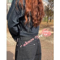 벌룬팬츠 생지 와이드 데님팬츠